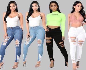 2020 New Fashion Ripped Jeans For Women Denim Hole Female Mid Waist Stretch Slim Sexy Plus Size Pencil Pants 72091444932