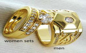 Pierścienie przyjęcia ślubnego lub zaręczynowego 18k żółte złoto wypełnione dla miłośników pierścionki R285 R2802831635