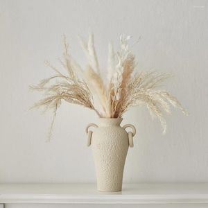 Вазы творческий керамический круглый ваза для дома декор современный стиль гостиная столешница сад белый цветок