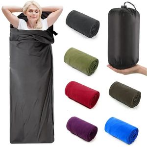 Fleece Sleeping Bag Portable Ultra-light Polar Travel Sheets for Adults Outdoor Camping Tent Bed Warm Sleeping Bag Liner 240520