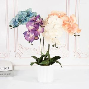 Dekorativa blommor konstgjorda phalaenopsis orkidéblomma bröllop hem trädgård dekoration simulering fjäril parti Diy arrangemang