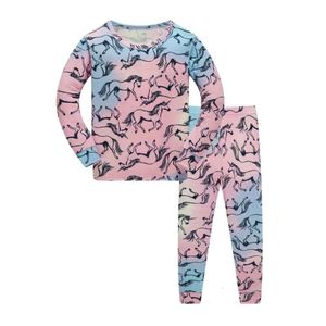 2PCS Toddler Girls Pamas Sets Cartoon Kids Boys Pyjamas Baby Sleepwear Suit Girl Casual Home Wear Clothes Boy Loungewear L2405