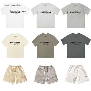 EssentialSclothing Menの恐怖Tシャツスウェットシャツメンズレディスプルオーバーヒップホップ特大ジャンパーショーツOネック3Dレターエッセンシャルシャツ最高品質596