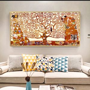 リビングルームキャンバスのためのモダンウォールアートツリーGustav Klimt Wall写真
