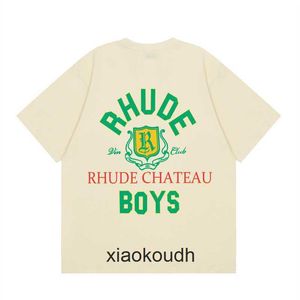Rhude High end designer T shirts for high street trendy minimalist letter print casual short sleeved T-shirt unisex summer With 1:1 original labels