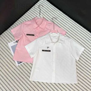 Bloups feminina camisas de designer marca 24sss primavera/verão nova letra bordada giro de pescoço de manga curta camisa casual top epoc