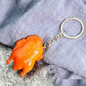  Et Kümes hayvanları aletleri 3D mini pvc fast food anahtarlık kızartma tavuk kolye hindi asılı eğlenceli oyuncak çantası süsleme çocuklar mücevher fest dhpfs