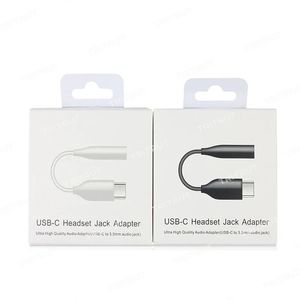 Högkvalitativ jackadapter USB C MANA till 3,5 mm Typ C -kablar Ljudadaptrar med Digital Chip Aux Audio Female Jacks hörlurar för Samsung S22 S20 S21 Obs 10 20 Plus