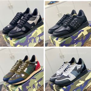 Designer Men Sneakers Genuine Leather Platform Rivet Mesh fabric Trainers Camouflage Suede Rubber Sole ports Running Casual Shoessize 47