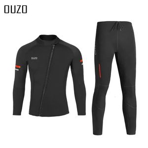 1.5mm diving suit OUZO split type diving top mens long sleeved cold protection and sun protection surfing suit winter swimsuit scuba diving 240509
