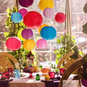 Other Event Party Supplies 162030Pcs Colorf Round Paper Lantern Ball Lanterns Chinese Year Decorations Birthday Wedding De Homefavor Dh5U1