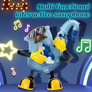 LED Toys Electric Dance Rock Saxophone with Music Lights Noiseインテリジェントインタラクティブおもちゃバッテリー駆動の光る音楽S2452099 S245209