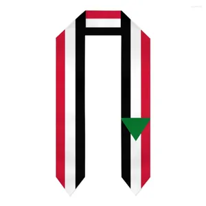 Sciarpe Nome personalizzato o logo Bandiera Sudan La laurea della sciarpa ha rubato Sash International Study Class all'estero del 2024 scialle