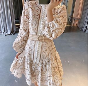 spring autumn women's clothing white lace flared dresses n design French retro fragrance Modern style A-line dress1723580