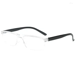 Güneş Gözlüğü Çerçeveleri Ultralight şeffaf reçine lens plastik renkli kırmızı bacak ayna gözlük okuma gözlükleri erkekler kadınlar rimless presbyopic