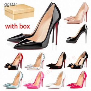 Kutu 2024 Kırmızı Diplies Sandal Topuk Tasarımcıları Elbise Ayakkabı Stilleri Topuklar Kadın Lüks Yüksek Topuk 8cm 10cm 12cm Kalite Ayakkabı Yuvarlak Yuvarlak Ayak parmakları Pompalar Wedd Pcep