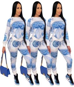 Women Designer Casual Two Piece Outfits Biden Dollar Printed Pants Two Piece Set Jogging Femme Tracksuit Matching Sets Homewear St5854441