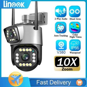 Беспроводные наборы камеры Linook v380 Pro 4K 8MP PZT CCTV CCTV камера безопасности. Камера Wireless Wi -Fi Outdoor Monitoring Camering AI Mobile Tracking J240518