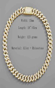 Hip Hop Miami Curb Cuban Necklace Iced Out Hardened Ston Cz Bling Rapper Necklac For Men Jewelry6382277
