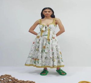 Ailm Spring and Summer New Casual Dresses Seaside Series 인쇄 서스펜더 Skirt3237990