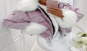 Herbst Winter Women Jacket Mantel warmes Kunstfell Kurzjacken Ladies Fashion Plus Size 3xL Denim Outwear Verdickte Kleidung 2010263448648