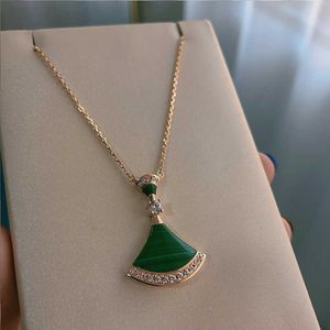 Buu Necklaces Radiant Design Necklace fan Green Necklace 925 silver necklace fashion trendy Necklace necklaces with original gift box