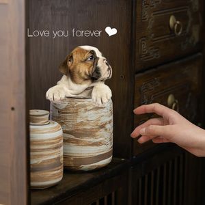 Handgefertigte Haustier -Urnen für Hunde Tod Home Burial Cino Ashes Keramik Katze Schatullen Memorial Airdight Canister Little Tiere 240520