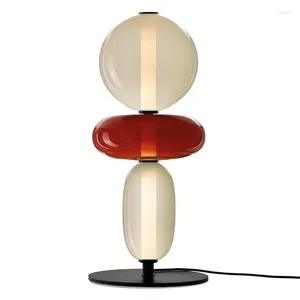 Lampy stołowe projektant postmodernistyczna kolorowa szklana lampa do salonu LED Light Light