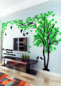 Hela väggklistermärken akrylpar träd vägg klistermärken vardagsrum sovrum tv vägg 3d klistermärken diy heminredning9697366