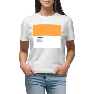 レディースポロスオレンジ - ロマンチックなカラーパントンカラーデザインTシャツグラフィックヒッピー服ホワイトTシャツ女性用