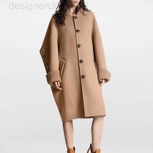 Women's Wool & Blends Designer Autumn/Winter New Fashionable Commuter Long style Cashmere Wool Cloak Pilot Double Faced Fleece Coat DQ0N