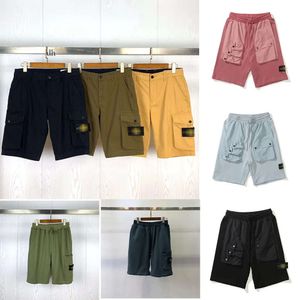 Men's Designer Shorts Stones Islandness Cargo Pockets Work Five-Piece Mens Summer Sweatpants Multi-Function Thigh Pants Short Casual Loose Size M-Xxl 4D