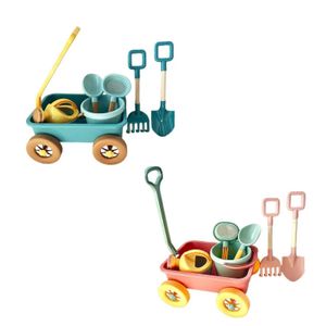 Outras ferramentas de jardim fingem que Play Play Wagon Conjunto de brinquedos ao ar livre Ferramenta de jardim multicolor Plancar veículos a motor praia Toy Carrinho Crianças Pull Toy Girls S2452177