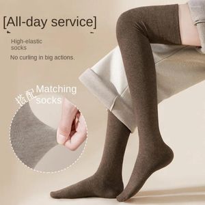 Women Socks Thick Harajuku Stockings Casual Mid-calf Cotton College Style Over The Knee Soft Anti-friction