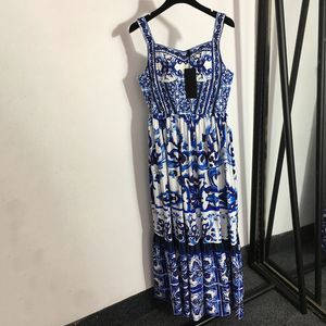 Böhmenstil Kleid Lady Designer Lange Röcke Retro Print Sling Kleid Sommer Ärmel und Weste Rock Luxus lässig Angespannte