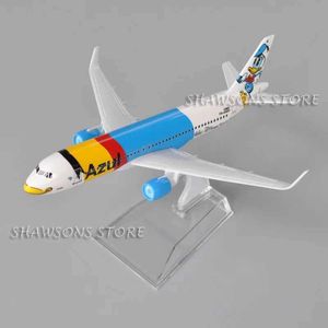 航空機Modle 16cmダイキャストメタルモデル飛行機玩具A320 Azul Brazilian Airlines Air Minuture Replica S2452089