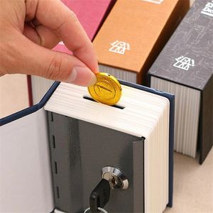 Livro de dicionário criativo Caixas de dinheiro Piggy Bank com Lock Hidden Secret Security Safe Cash Coin Storage Box Depósito 240516