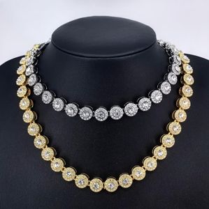 Chains Mens Iced Out 10mm Square Diamond Necklaces Hip Hop Bling Women Trendy Miami Cuban Curb Link Chain Bracelet Fashion Gold Silver Hipster Punk Jewelry