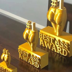 Ass Award Trophy Statue Golden Cup Ornament Funny Creativity Resin Home Decorations Living Room Winning Statuette 240521