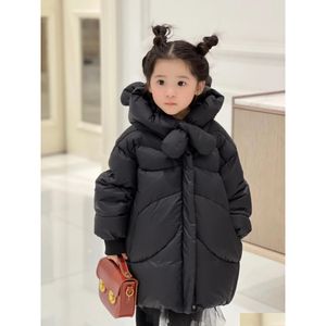 Down Coat Kids Girls Baby Long Clothing Thick Coats Windproof Childrens Jackets Winter Hooded Outerwear Clothes Drop Delivery Maternit Dhcky