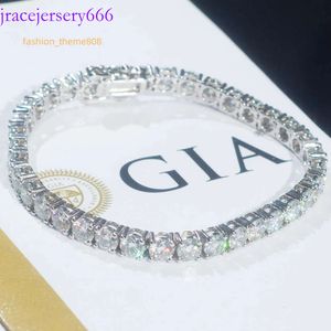 IGI GIA Certified Lab Grown Diamond 10K 14K Solid Gold Bracelet Iced Out 3MM 4MM 5MM Vvs Moissanite Tennis Chain