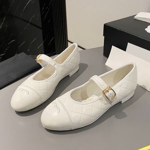 Womens Mary Jane Shoe Ladies Dress Shoe Designer Sheepskin Adjustable Ankle Buckle Strap Ballet Shoe Matelasse Quilted Texture Loafers Silver Outdoor Leisure Shoe