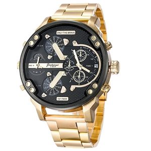 Men's Big Large Dial Watch New Fashion Individual Clock Steel Belt 7333 Quartz Watch Sports Business Hour T200113 2699