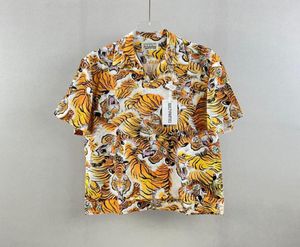 2022 Japan Allover Tiger Print Tee Hawaii Beach Casuashirt Spring Summer Coohip Hop Short Sleeve30296463676060