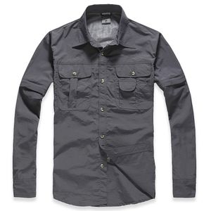 Men's Casual Shirts TACVASEN Military Clothing Lightweight Army Quick Dry Tactical Summer Removable Long Sleeve Work Hunt 220920