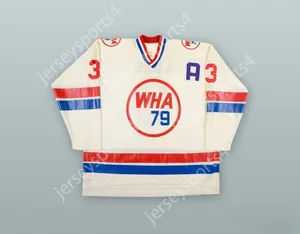 Custom 1978-79 Wha Barry Long 3 Wha All Star Game Белый хоккейный майка сшита S-M-L-L-XL-XXL-3XL-4XL-5XL-6XL