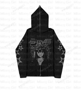 Men's Hoodies Sweatshirts Zip up Hoodie Y2K anime Stars rhines graphic Print Sweatshirt Sport Gothic Long Seve Oversized hoodie jacket Men's coat 0920H228181311