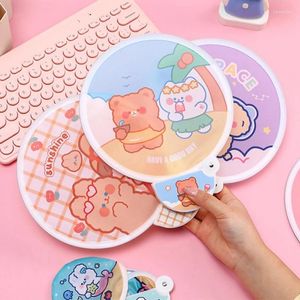 Decorative Figurines Collapsible Fan Creative Summer Small Fresh Cute Cartoon Portable Cool Hand Round Pocket