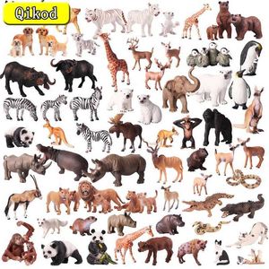 NOVIDADE JOGOS MODELO ANIMAL MODEL DIY Wild Jungle Zoo Figuras de ação de plástico Tiger Panda Coleção de leões Modelo Doll Educational Toy para crianças Presente Y240521