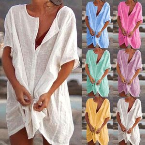 Swimsuit 2023 UPS Copritura Women Women Summer Beach Dress Bikini Cover -Ups Beachwear Twimming Smock Maglietta da bagno F2405 - Indossa